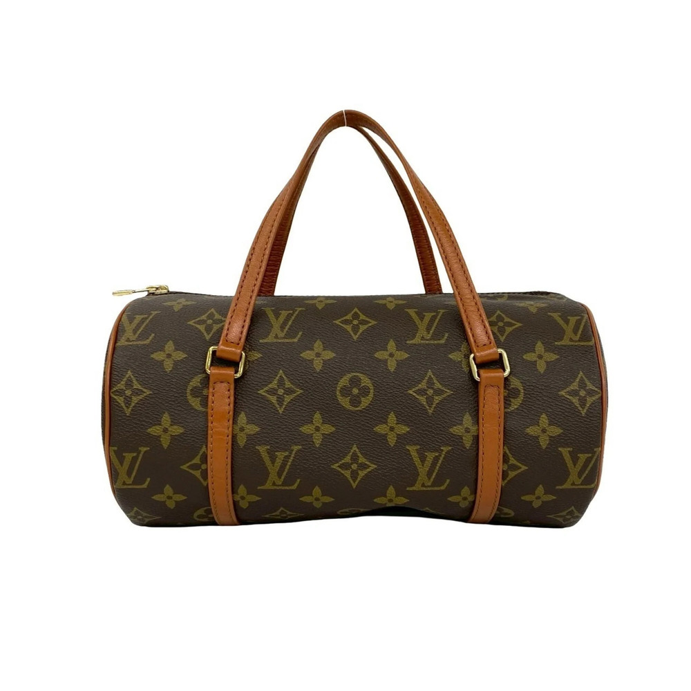 LOUIS VUITTON Vintage Brown Monogram Leather Papillon 26 Boston Bag - Picture 3 of 9